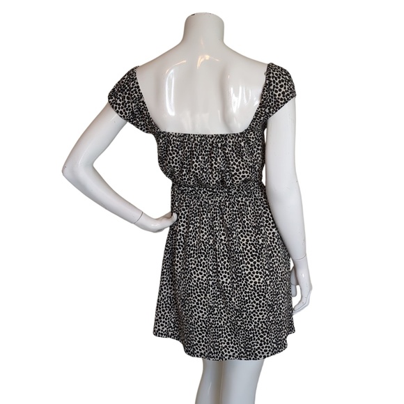 Topshop Black and White Smocked Animal Print Mini Dress - Picture 5 of 12